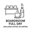 Boardroom Full Day (Includes Coffee, Tea, Water)