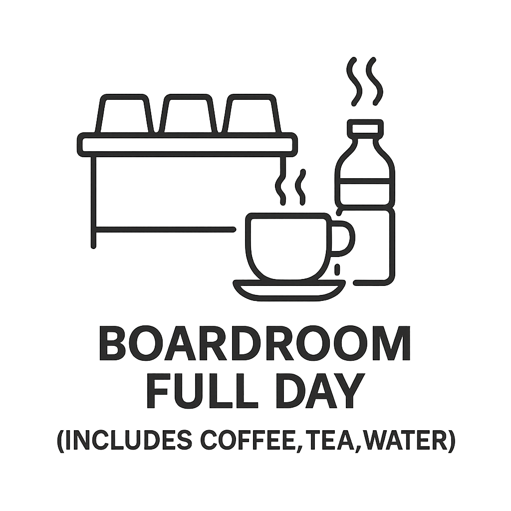 Boardroom Full Day (Includes Coffee, Tea, Water)