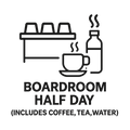 Boardroom Half Day (Includes Coffee, Tea, Water)